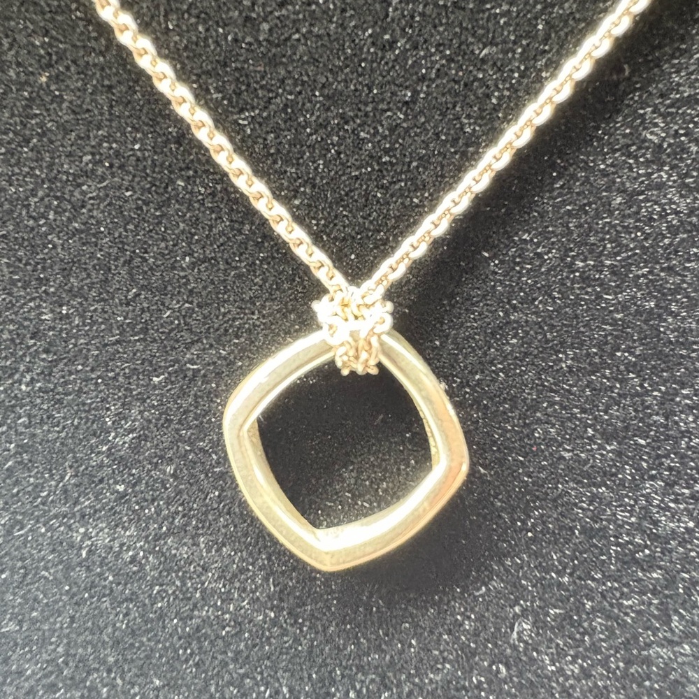 Tiffany & Co. Frank Gehry Sterling Silver Square Torque Pendant Necklace Rare - Picture 2 of 6